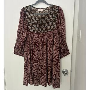 Natural Life Boho Floral Babydoll Mini Dress